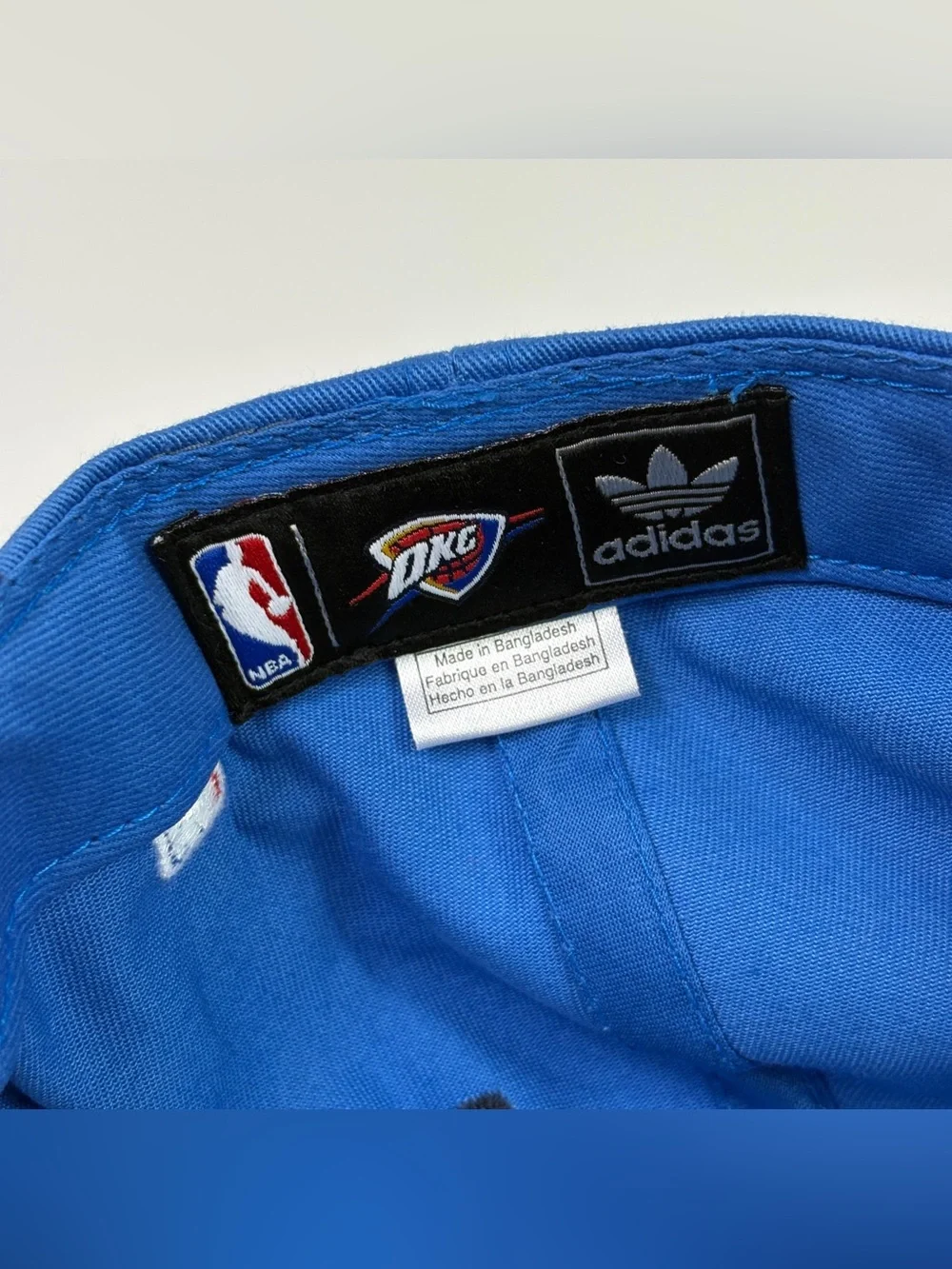 Adidas OKC Thunder Blue Hat Adjustable Oklahoma City Snapback Cap NBA
